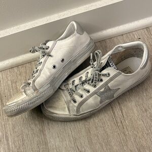 Vintage Havana White and Silver Star Sneakers